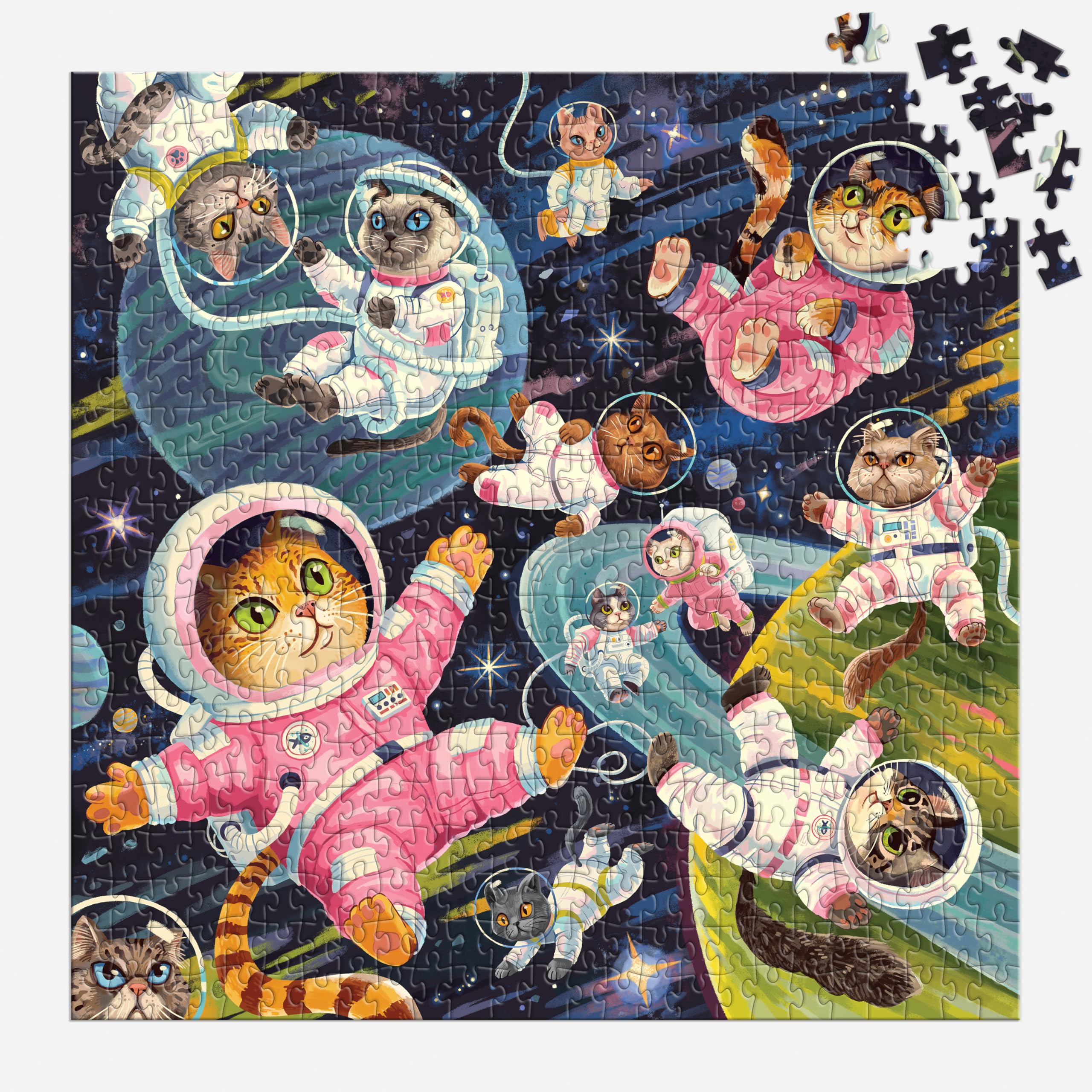 Amazon.com: Galison - A Space Meowdyssey 500 Piece Jigsaw Puzzle